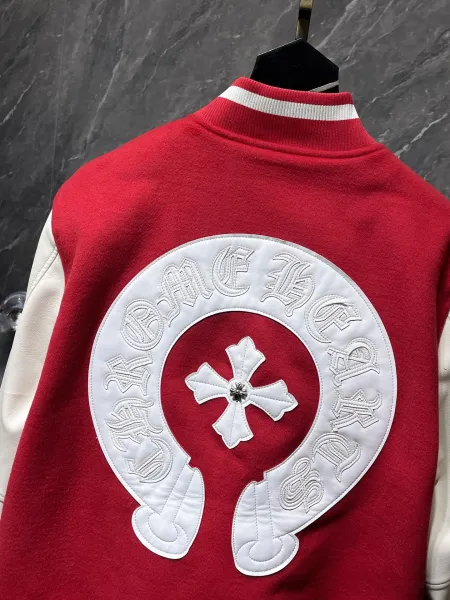 Chrome Hearts Varsity Jacket Black with Cross Embroidery and Silver Studs - 7