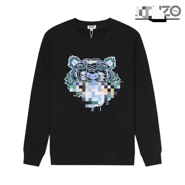 Kenzo Tiger Pixelated Graphic Black Hoodie - 1