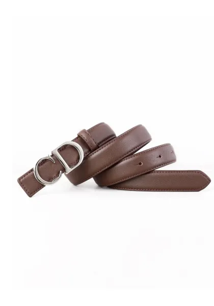 Dior CD Logo Belt Tan Leather Belt - 12