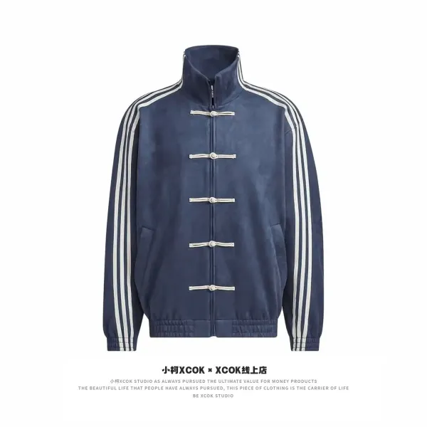 Design XCOk x Xiao Ke Chinese Knot Jacket Navy Blue Outerwear - 2