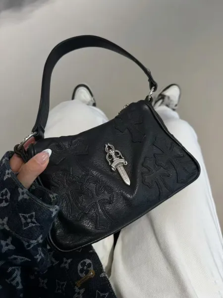 Chrome Hearts Cross Motif Shoulder Bag Black - 2
