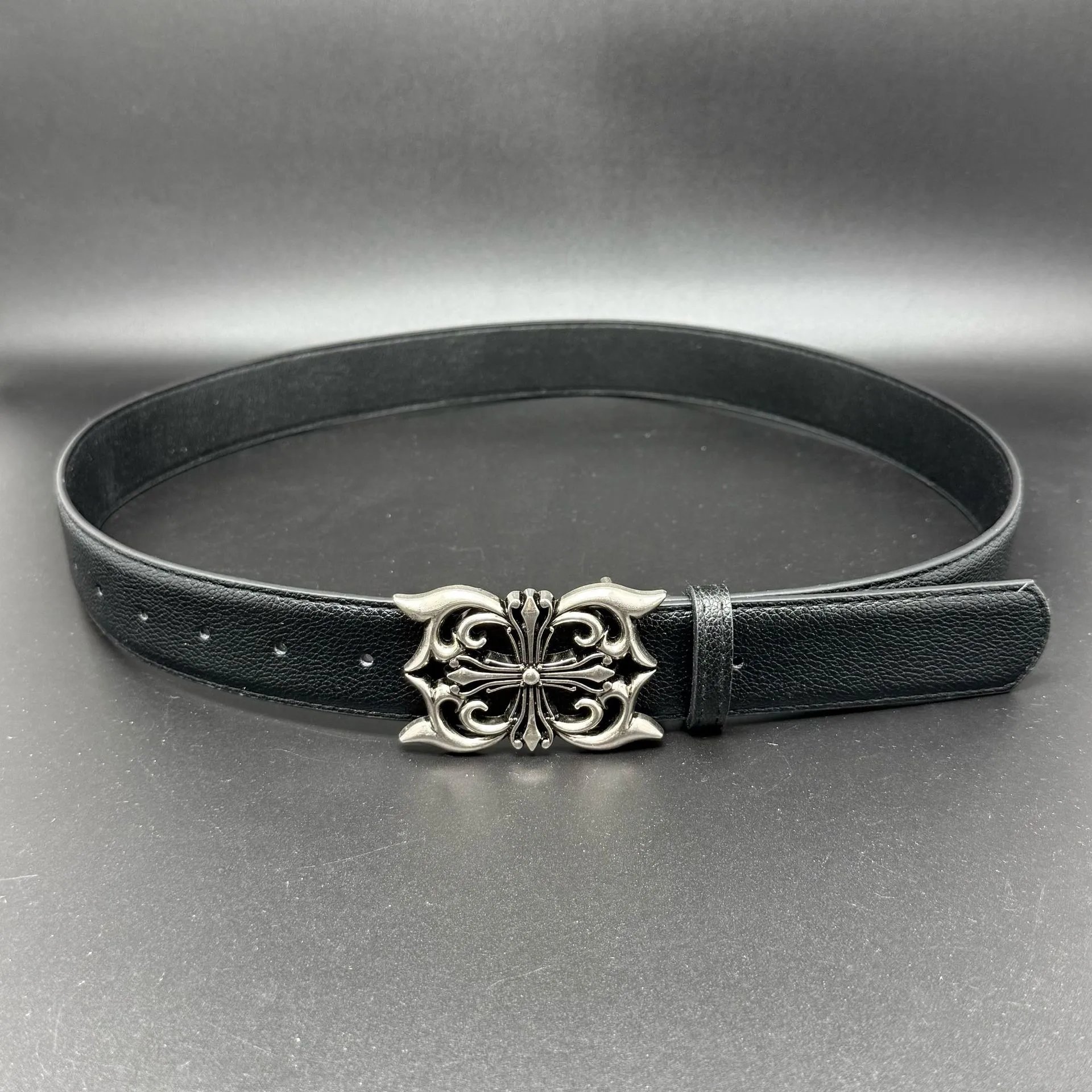 Chrome Hearts Logo Buckle Leather Belt Black - 16