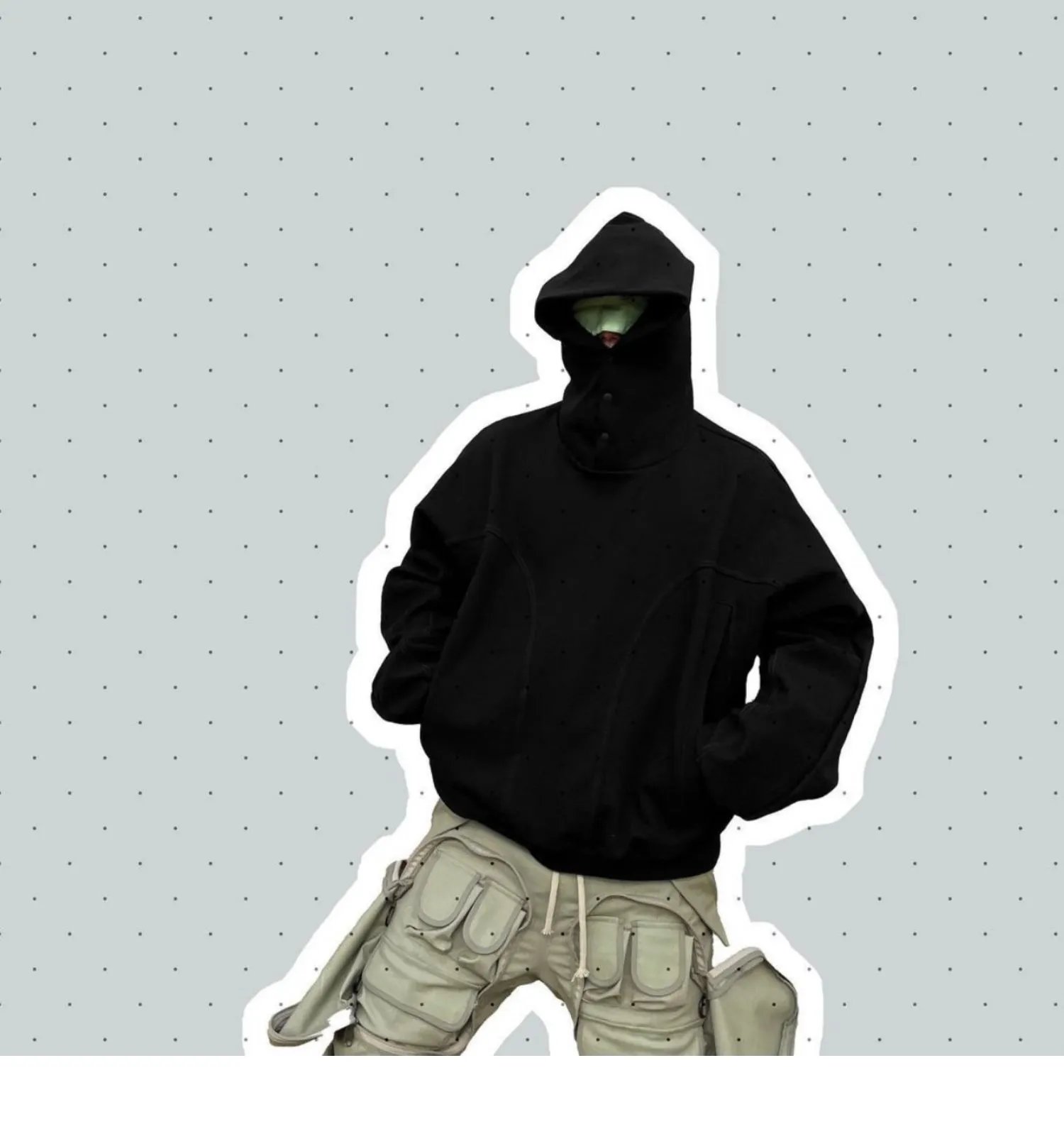 Design Oversized Hooded Sweatshirt in Charcoal Gray Hoodie - 15