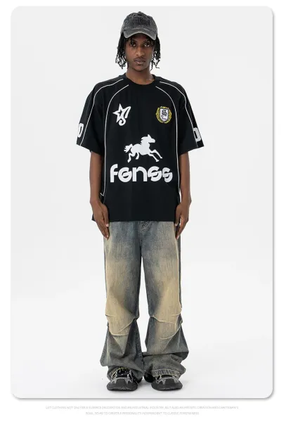 Design Fonse Horse Logo Black Sporty Jersey - 8