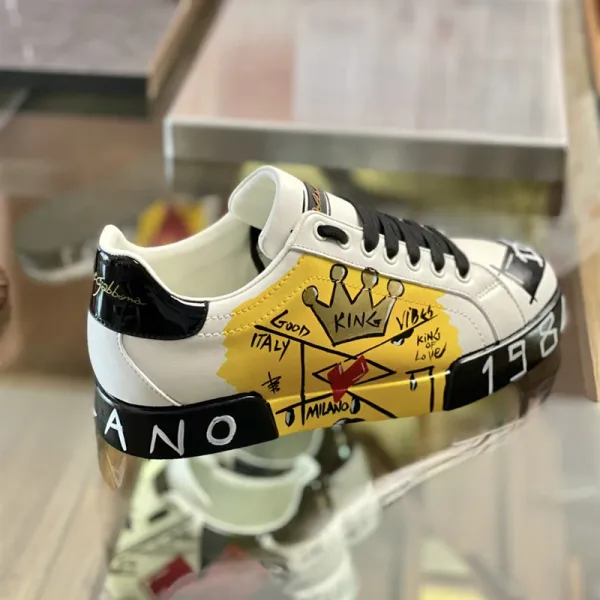 Dolce & Gabbana King of Love Sneakers White Yellow Black - 1