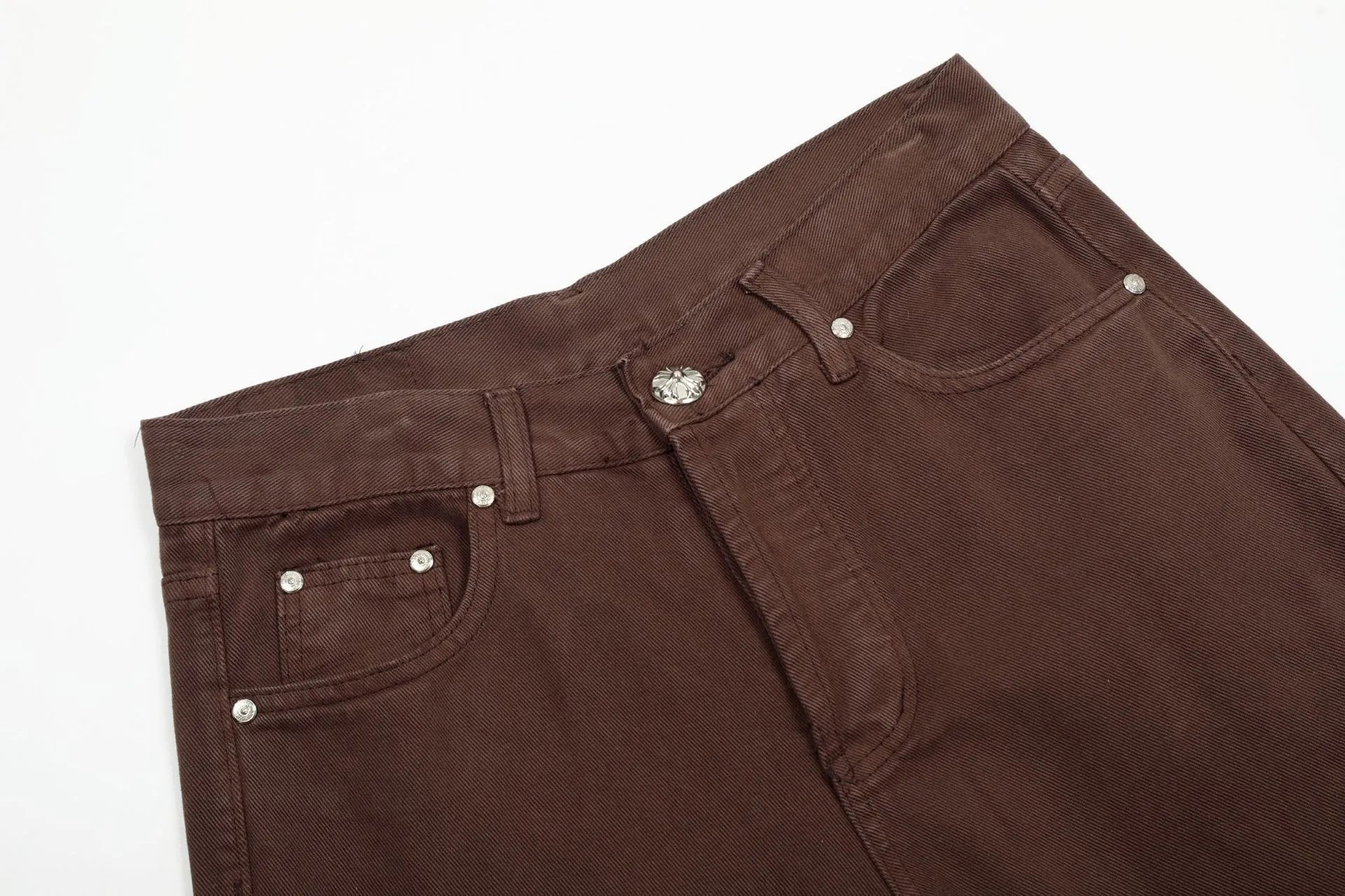 Chrome Hearts Cross Patch Brown Straight-Leg Jeans - 6