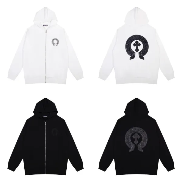 Chrome Hearts Triple Cross Zip-Up Hoodie Black - 15