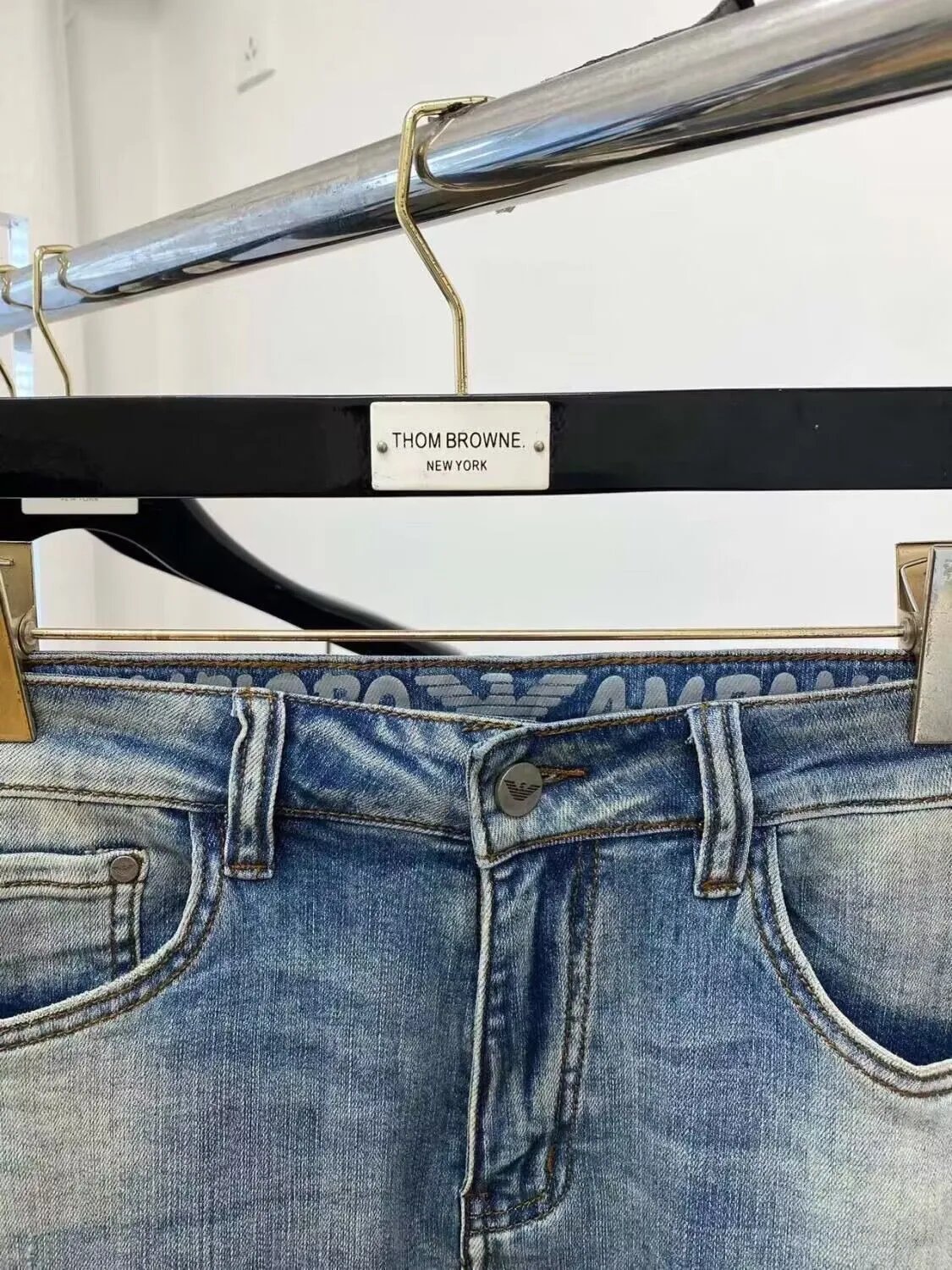 Emporio Armani Distressed Blue Jeans - 10
