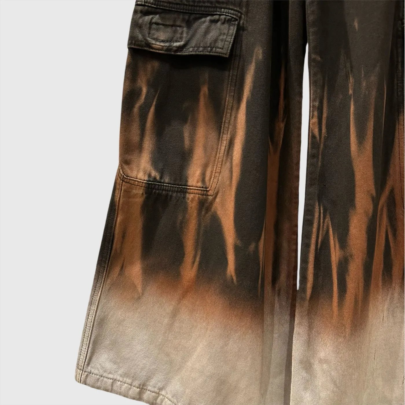 Rick Owens DRKSHDW Cargo Pants Black Burnout Dip-Dye - 13