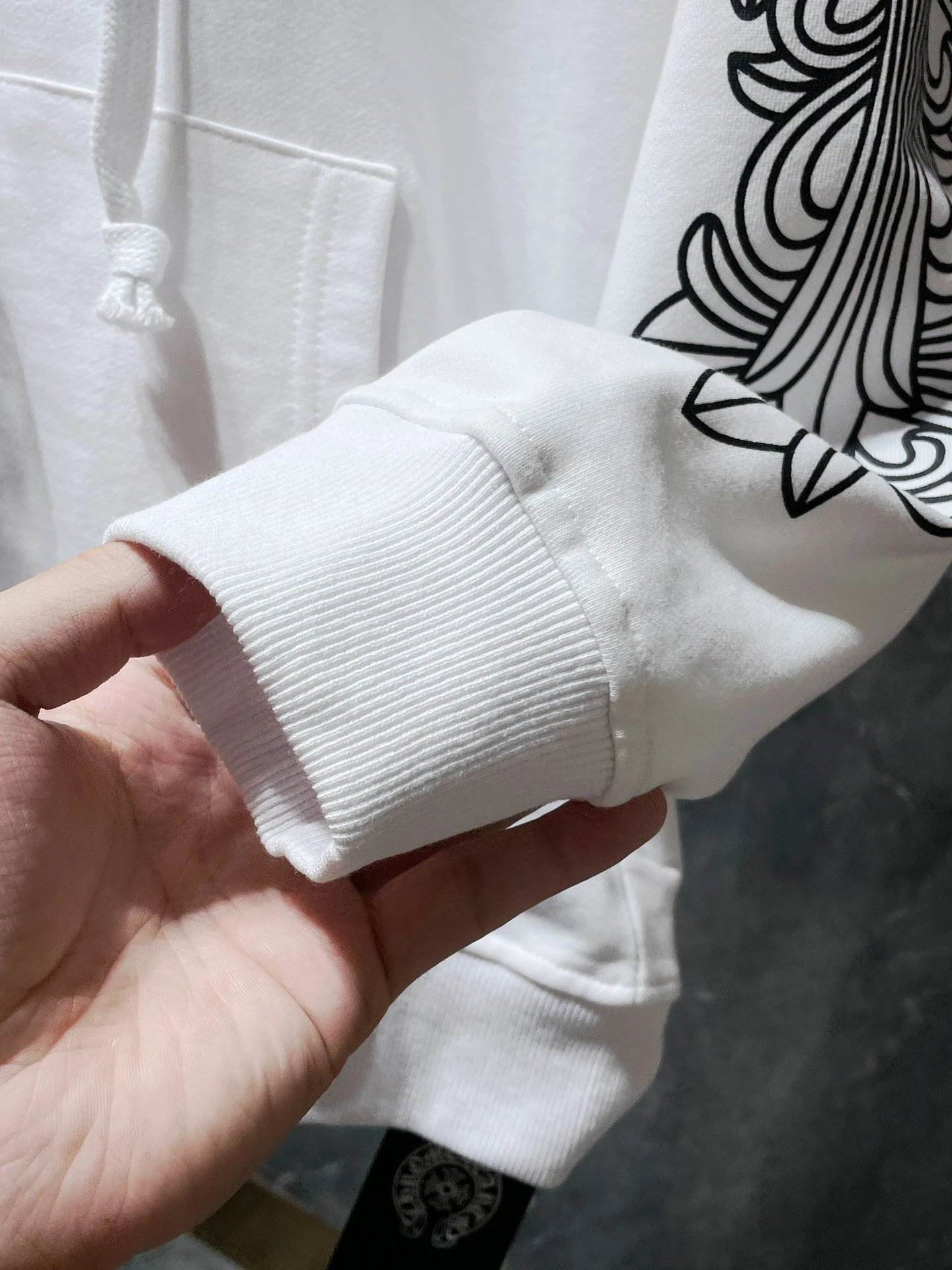 Chrome Hearts Floral Sleeve Zip-Up Hoodie White - 11