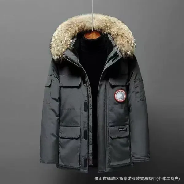Canada Goose Expedition Parka Gray with Fur Trim Parka - 1