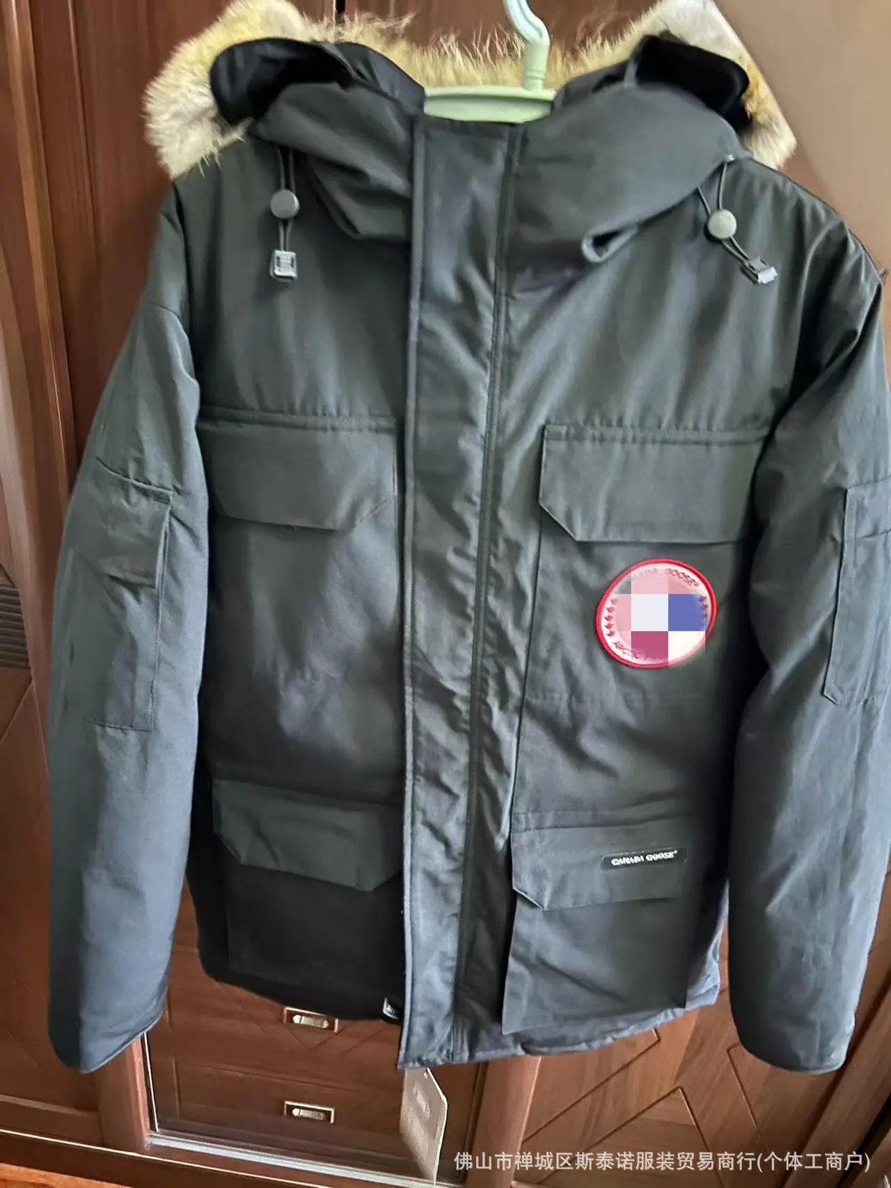 Canada Goose Expedition Parka Gray with Real Fur Trim Down Jacket - 17