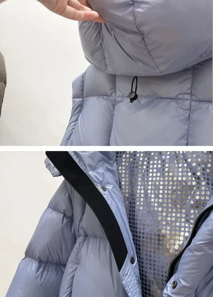Moncler Genius Down Jacket in Periwinkle Blue with Puffer Design and Detachable Hood - 33