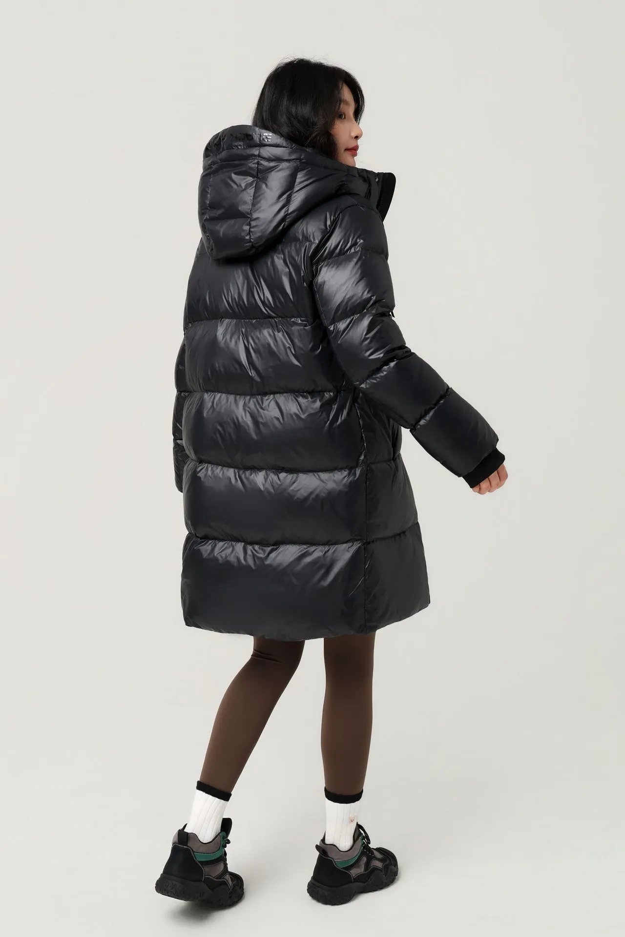 Moncler Genius Down Jacket Black Glossy Long Parka - 15