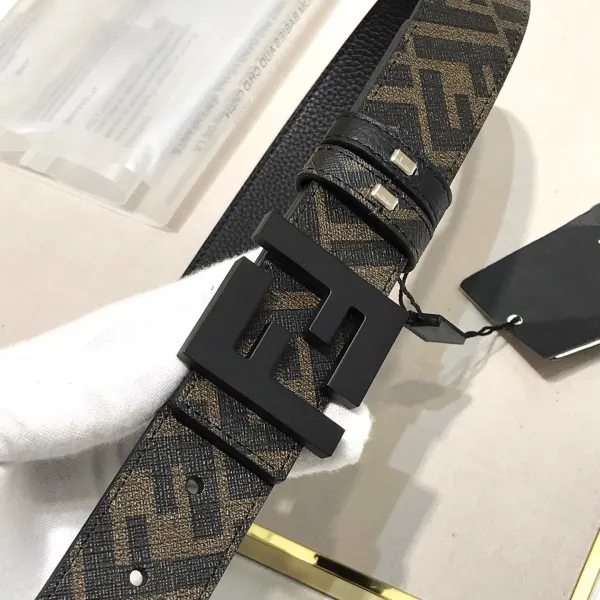 Fendi FF Logo Buckle Leather Belt Black - 13
