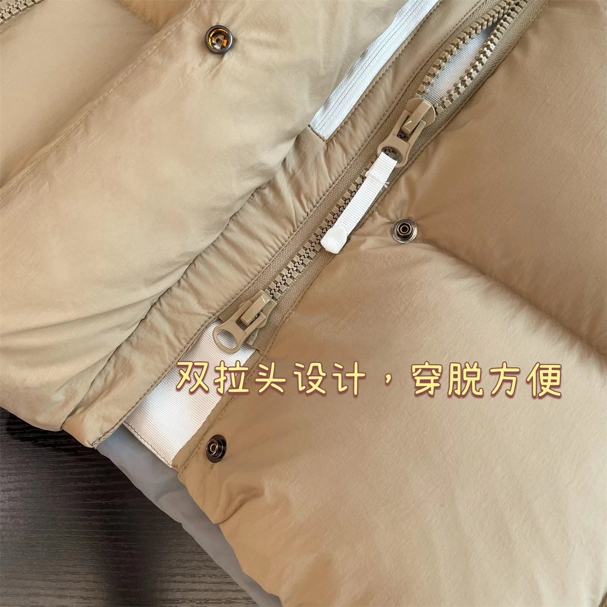 Design Puffer Hooded Jacket Beige Down-Jacket Outerwear.down Jacket - 9