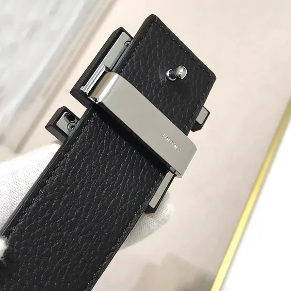 Fendi FF Logo Buckle Leather Belt Black - 17