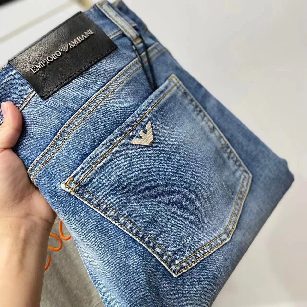 Emporio Armani Classic Fit Light Wash Jeans