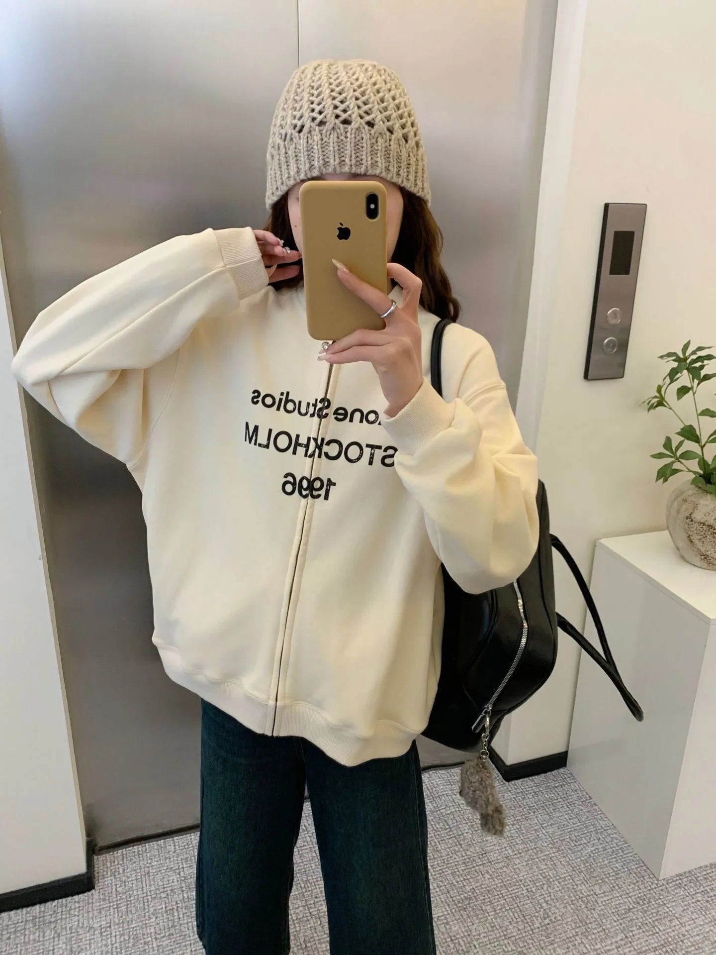 Acne Studios Stockholm Zip-Up Hoodie Gray - 4