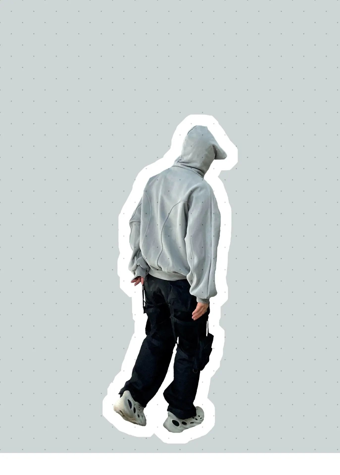 Design Oversized Hooded Sweatshirt in Charcoal Gray Hoodie - 12