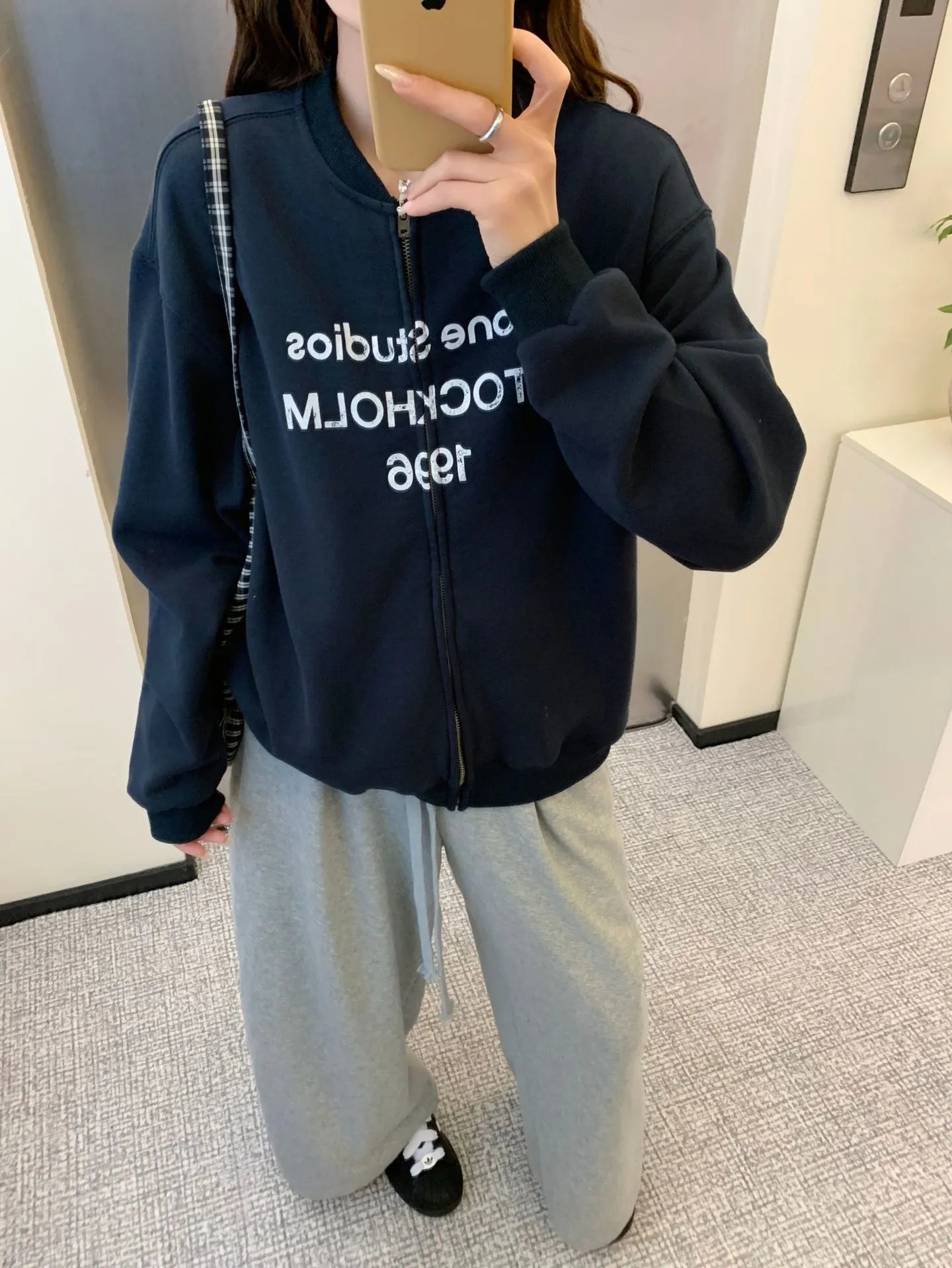 Acne Studios Stockholm Zip-Up Hoodie Gray - 6