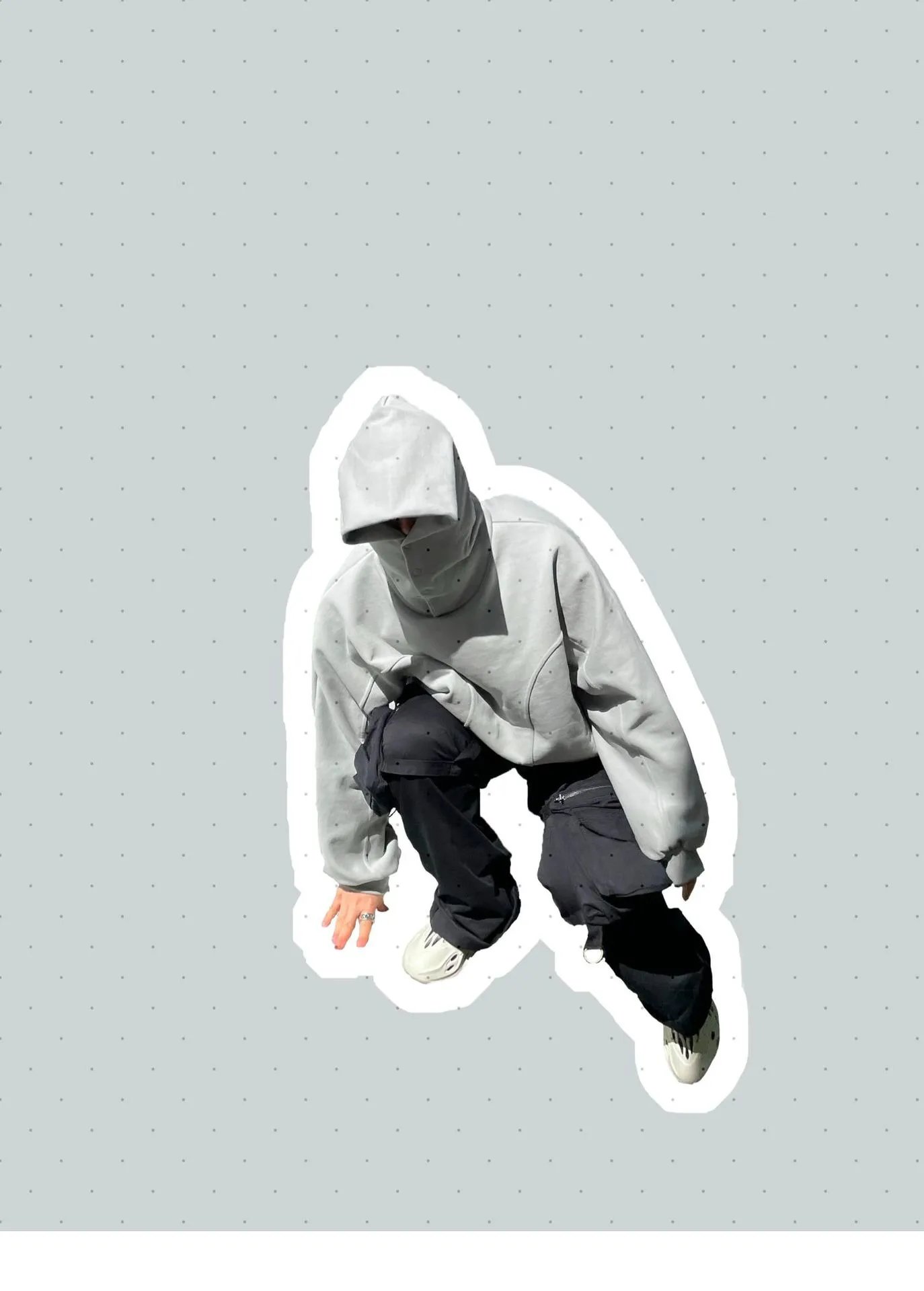 Design Oversized Hooded Sweatshirt in Charcoal Gray Hoodie - 13