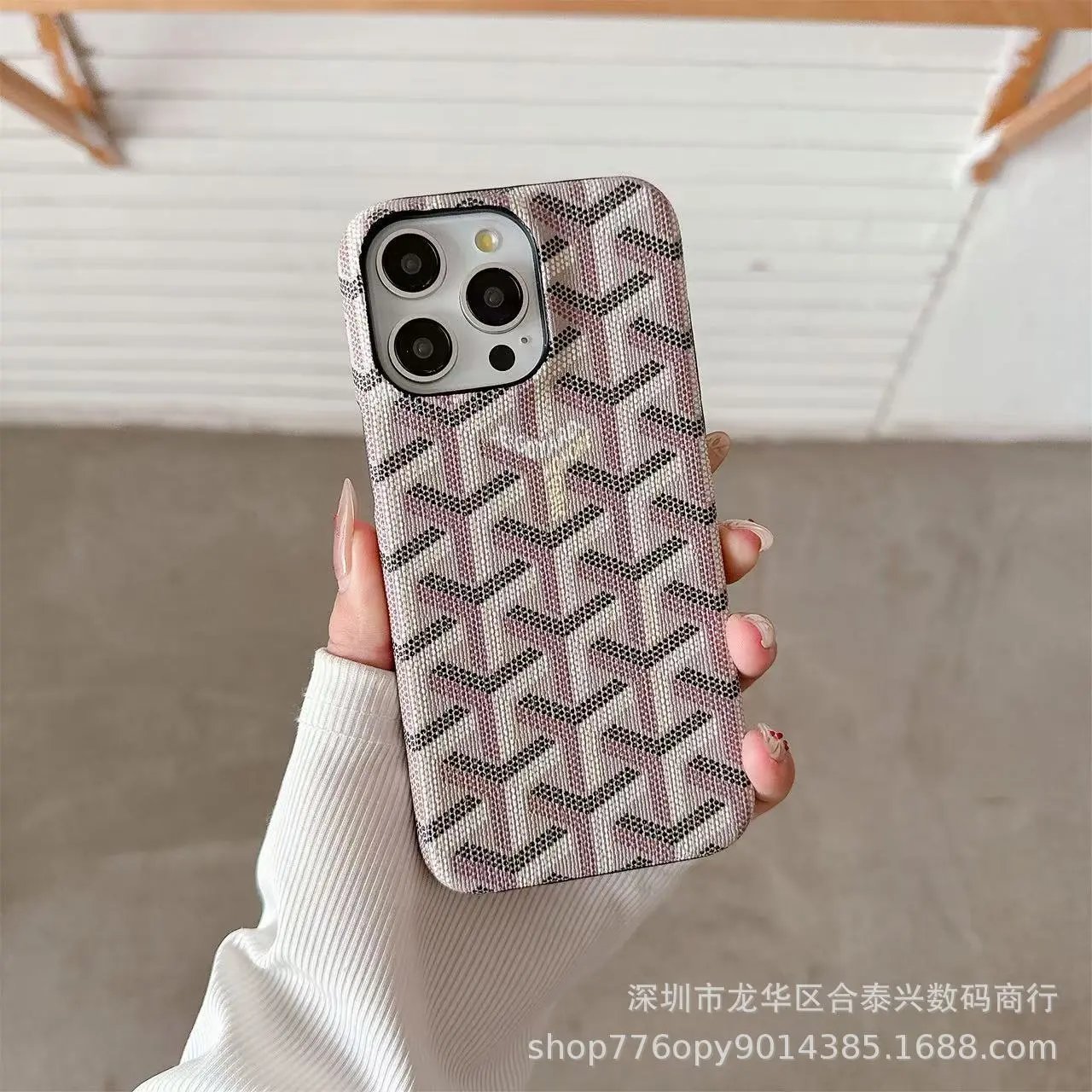 Goyard-inspired Chevron Pattern Phone Case for iPhone Pro
