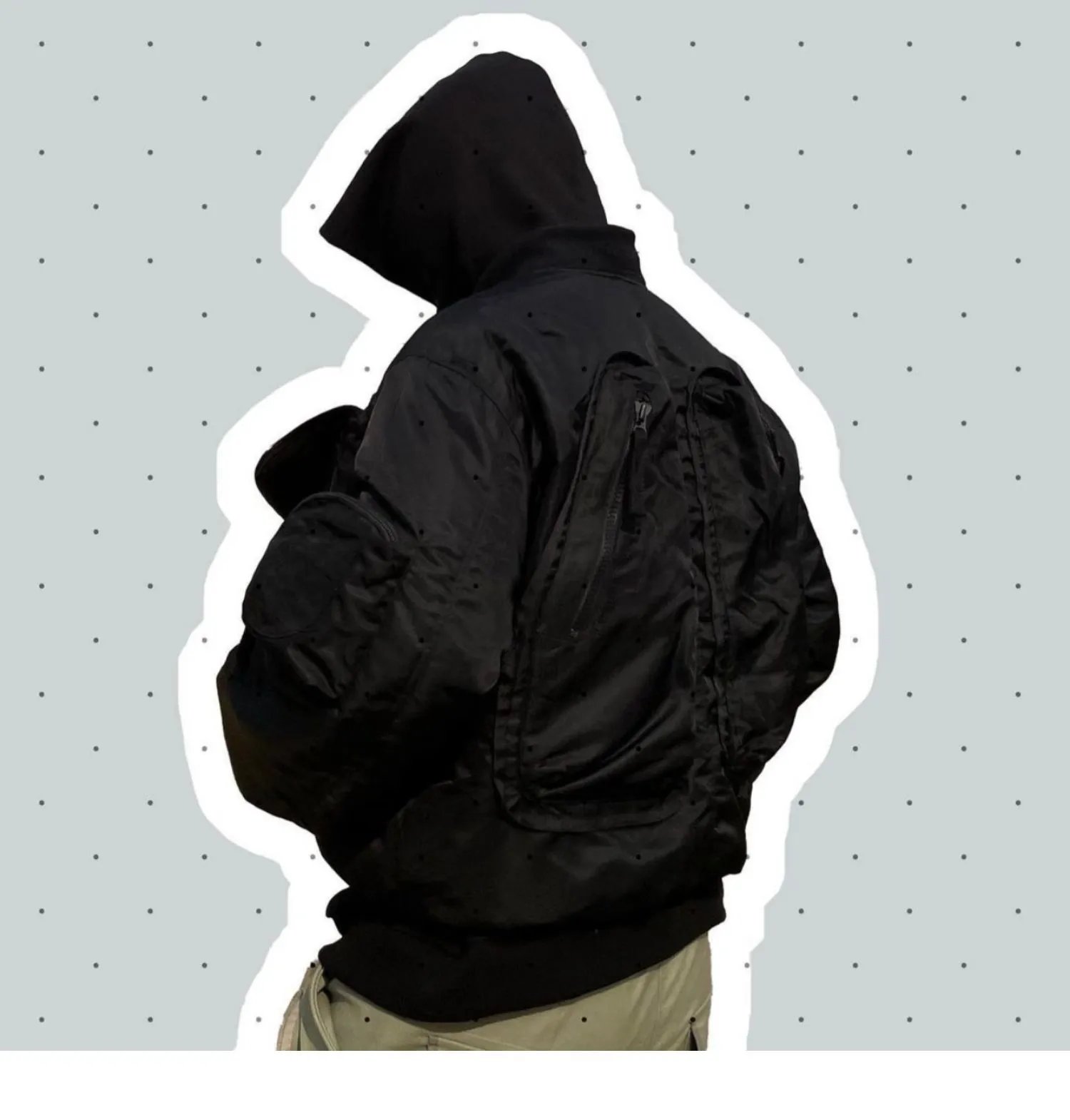 Design Oversized Hooded Sweatshirt in Charcoal Gray Hoodie - 17