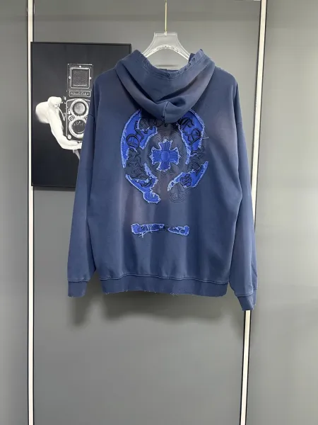 Chrome Hearts Embroidered Cross Hoodie White - 14