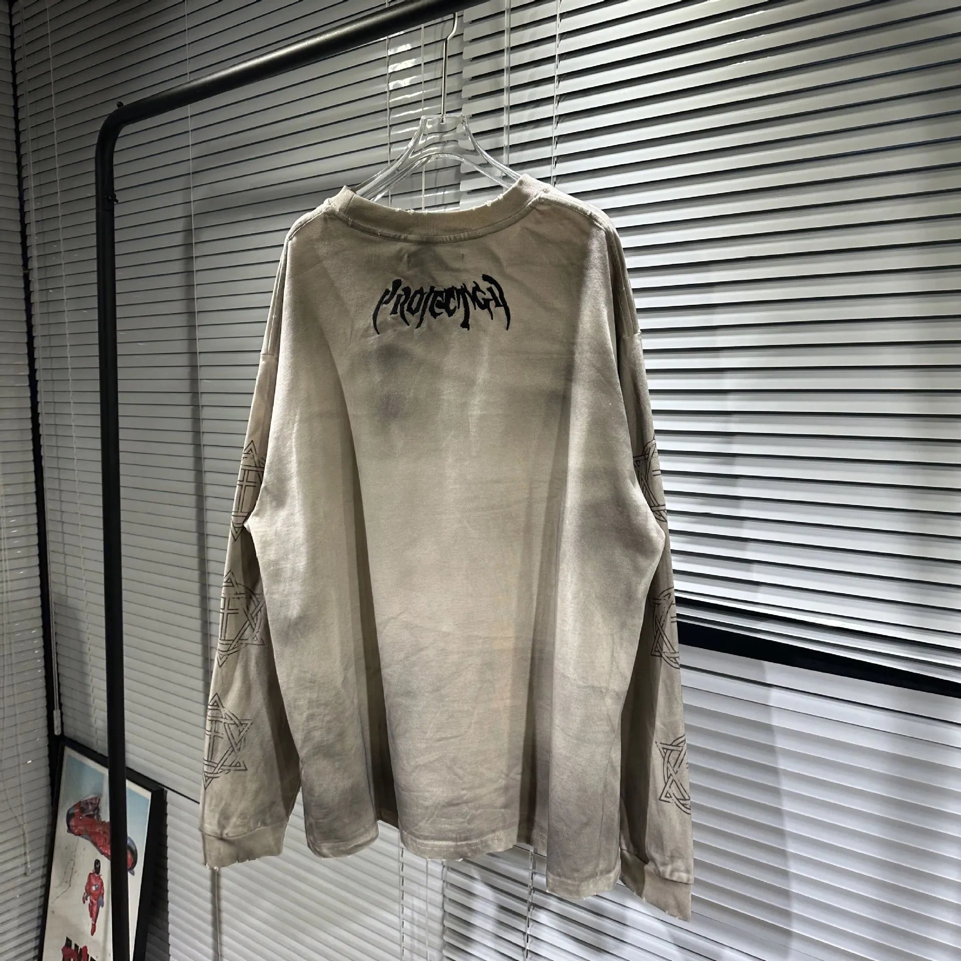 Design Tie-Dye Long Sleeve Tee Gray Multicolor T-Shirts - 4