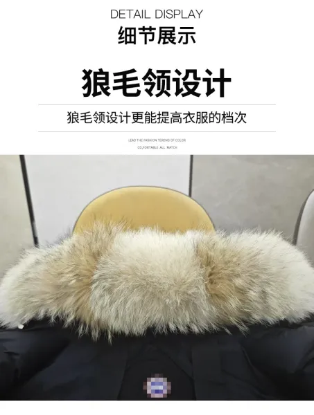 Canada Goose Parka Sky Blue with Real Wolf Fur Trim Hood Down Jacket - 11