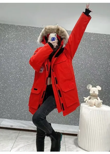 Canada Goose Parka Sky Blue with Real Wolf Fur Trim Hood Down Jacket - 25
