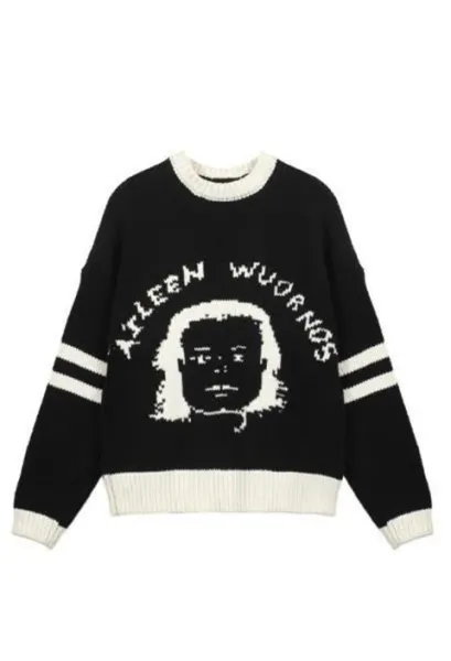 Design Fano Graphic Knit Sweater Black and White - 17