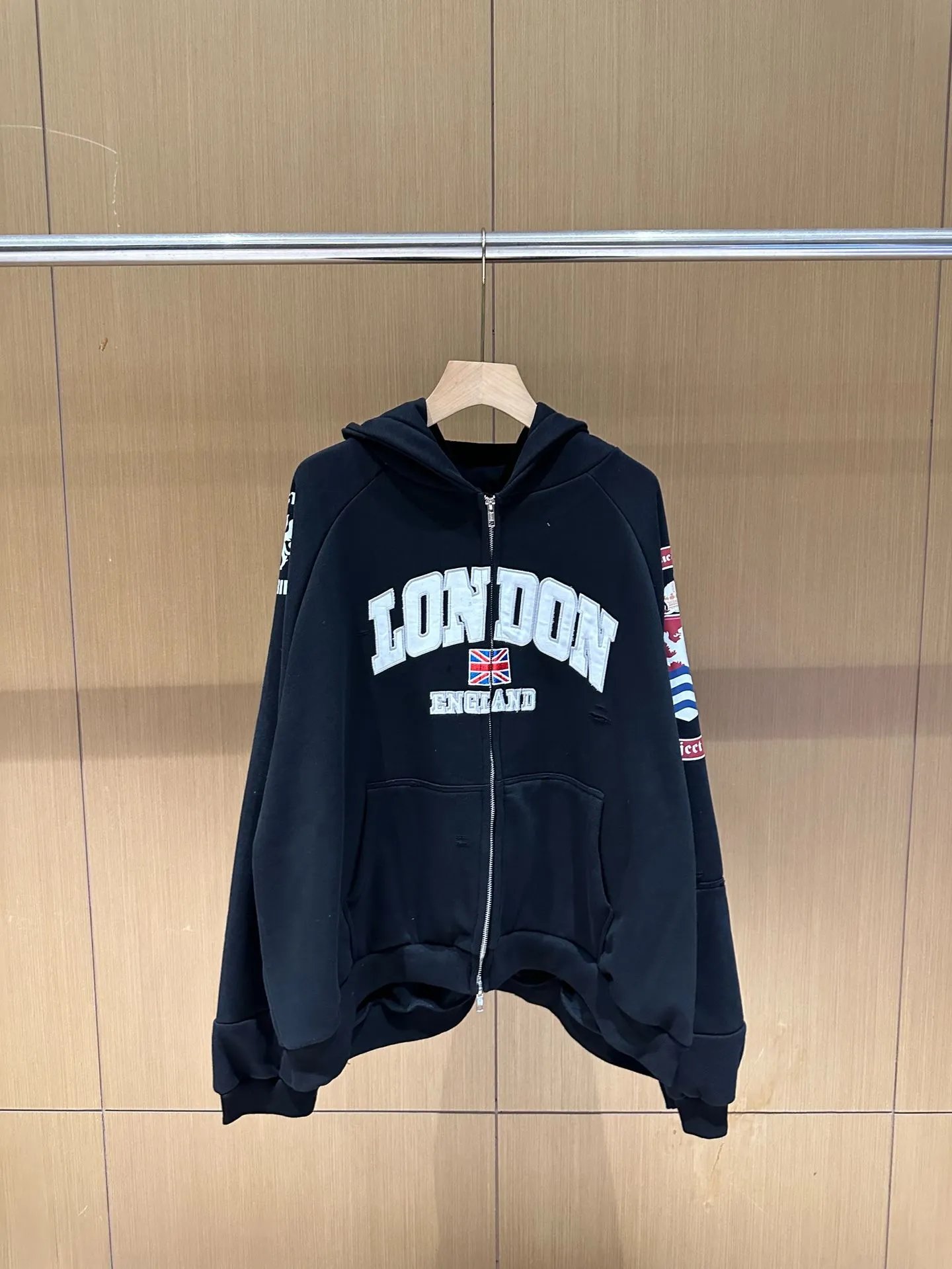 Corteiz London England Zip-Up Hoodie Black - 16