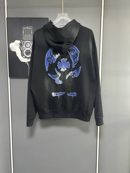 Chrome Hearts Embroidered Cross Hoodie White - 30