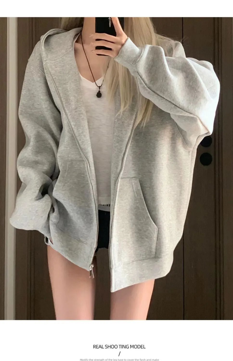 Design Zip-Up Hoodie Off-White Sweatshirt - 25