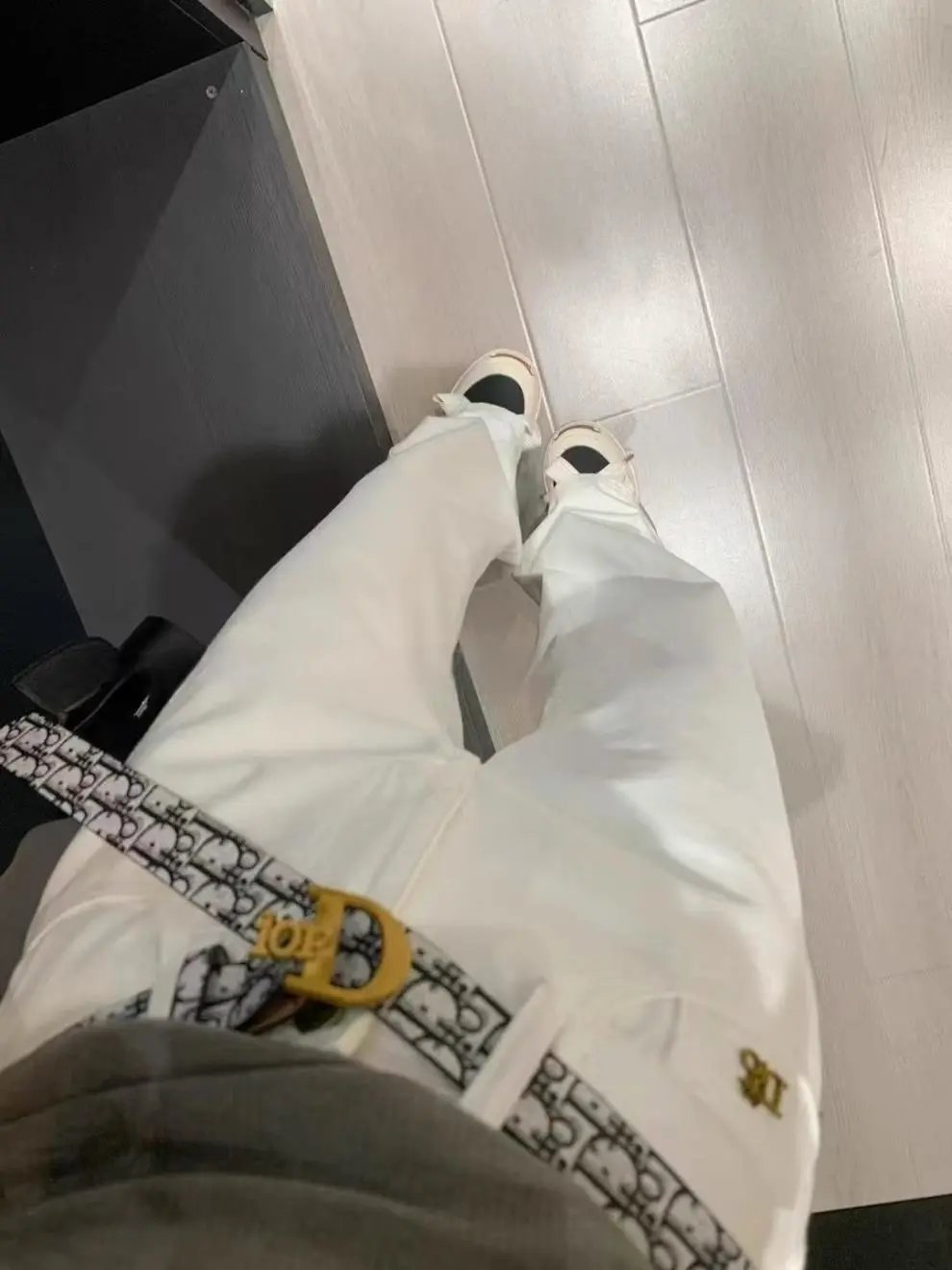Dior Oblique Print Wide-Leg Jeans White - 6