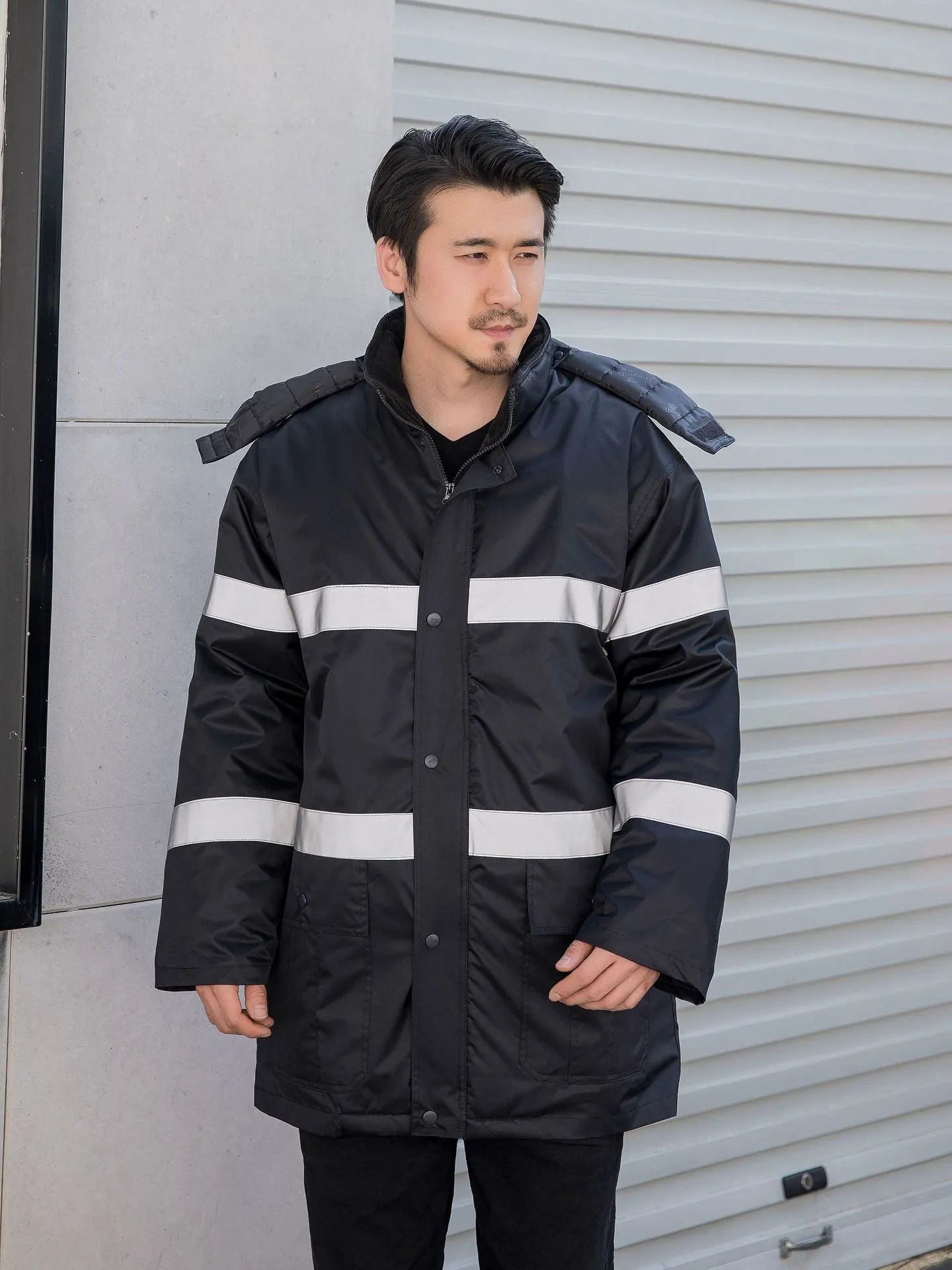 Design High-Visibility Safety Jacket Lime Green and Black Outerwear - 6
