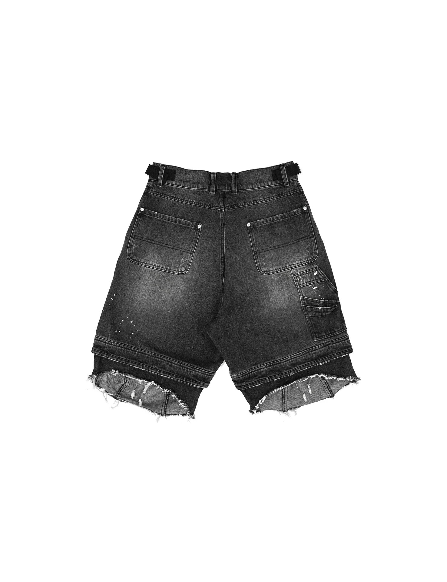 Design Cargo Denim Jeans Light Wash Distressed Cuffed Jeans - 11