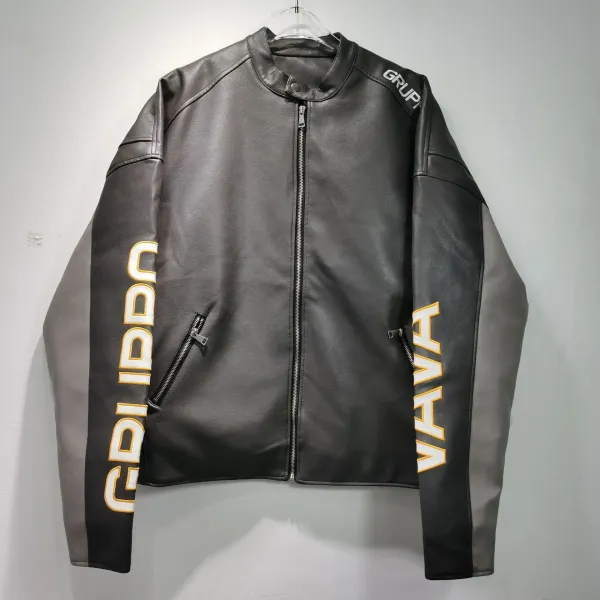 Design Vaffanculo Racing 46 Leather Jacket Black Multicolor Outerwear.leather Jacket - 2