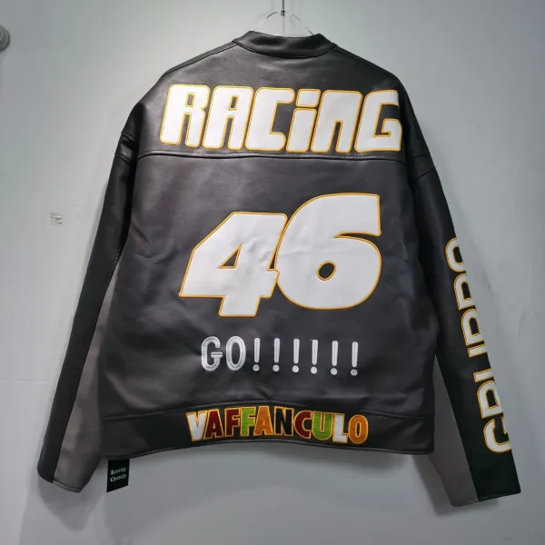 Design Vaffanculo Racing 46 Leather Jacket Black Multicolor Outerwear.leather Jacket - 9