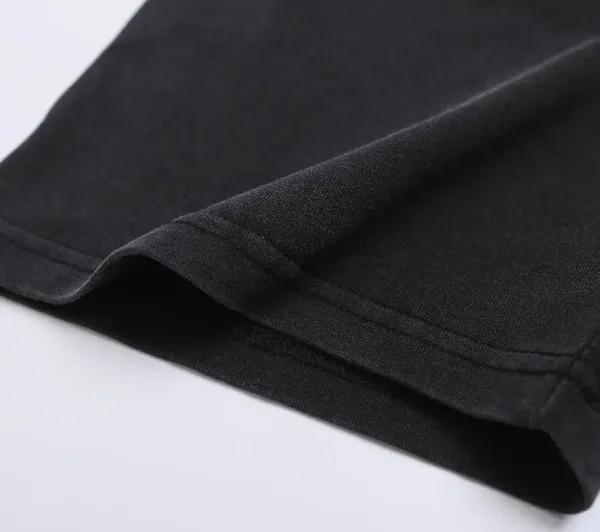 Design Minimalist Star and Moon Embroidered Black T-Shirt - 6