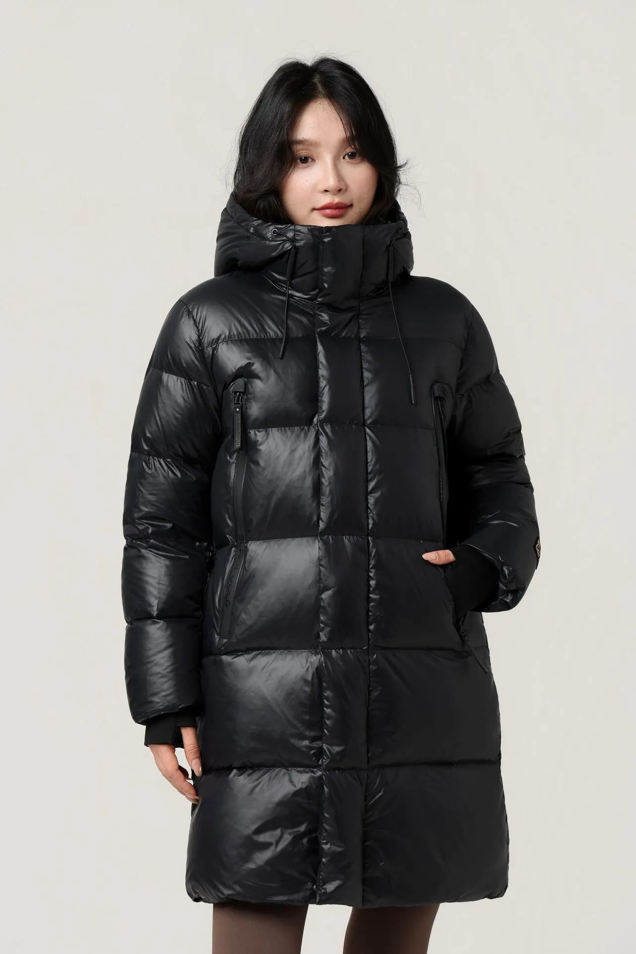 Moncler Genius Down Jacket Black Glossy Long Parka - 14