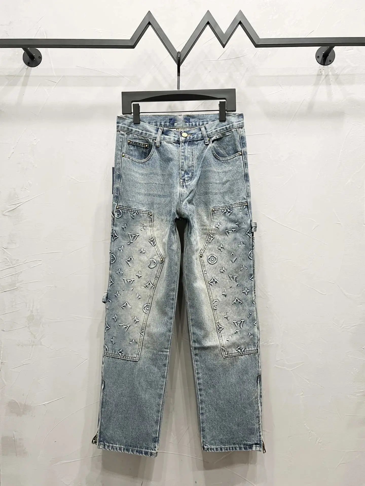 Louis Vuitton Monogram Patchwork Denim Jeans Light Blue - 20