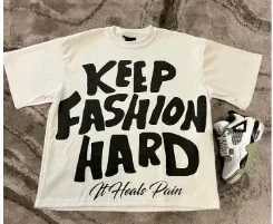 Design Money Is The Motive Graphic T-Shirt Beige - 29
