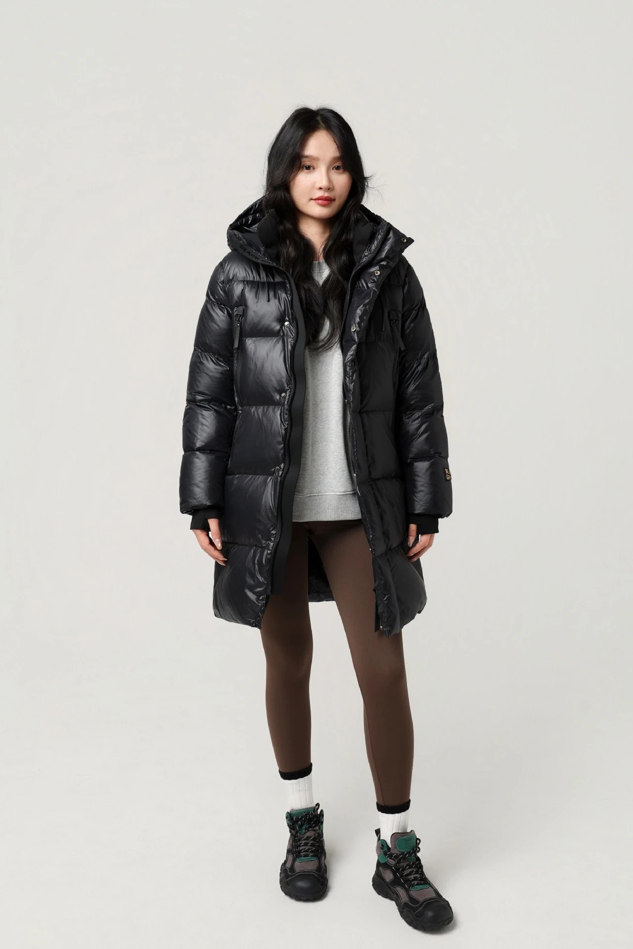 Moncler Genius Down Jacket Black Glossy Long Parka - 16
