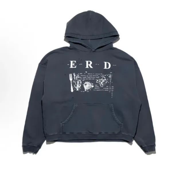 Design ERD Graphic Print Hoodie Dark Gray - 1