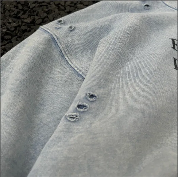 Design e.r.d Graphic Distressed Hoodie Brown - 23