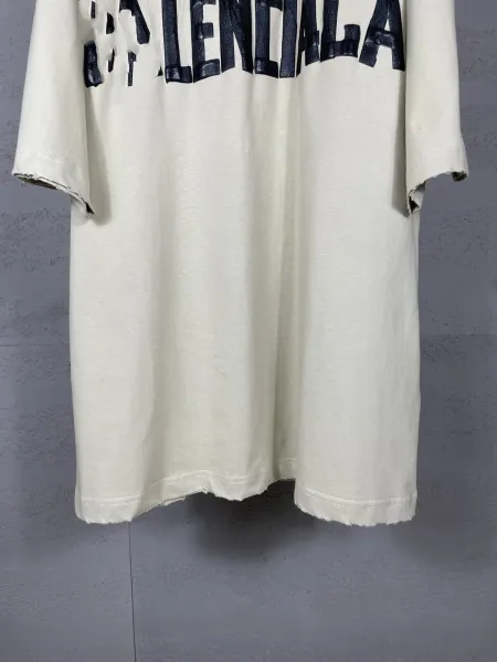 Balenciaga Logo Print Oversized T-Shirt Beige - 10