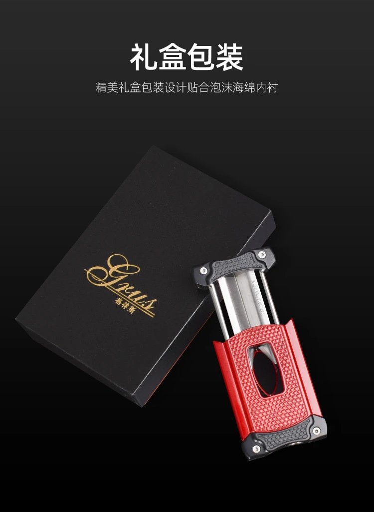 Design Gros Cigar Cutter Gold Black Silver Red Accessories - 8